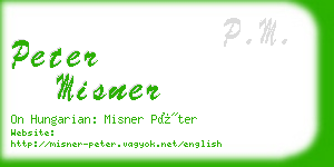 peter misner business card